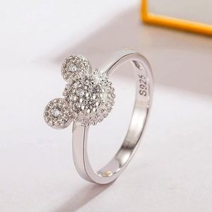 925 Sterling Silver Pavé Diamond 💎 Simulated CZ Mickey Mouse Disney Ring